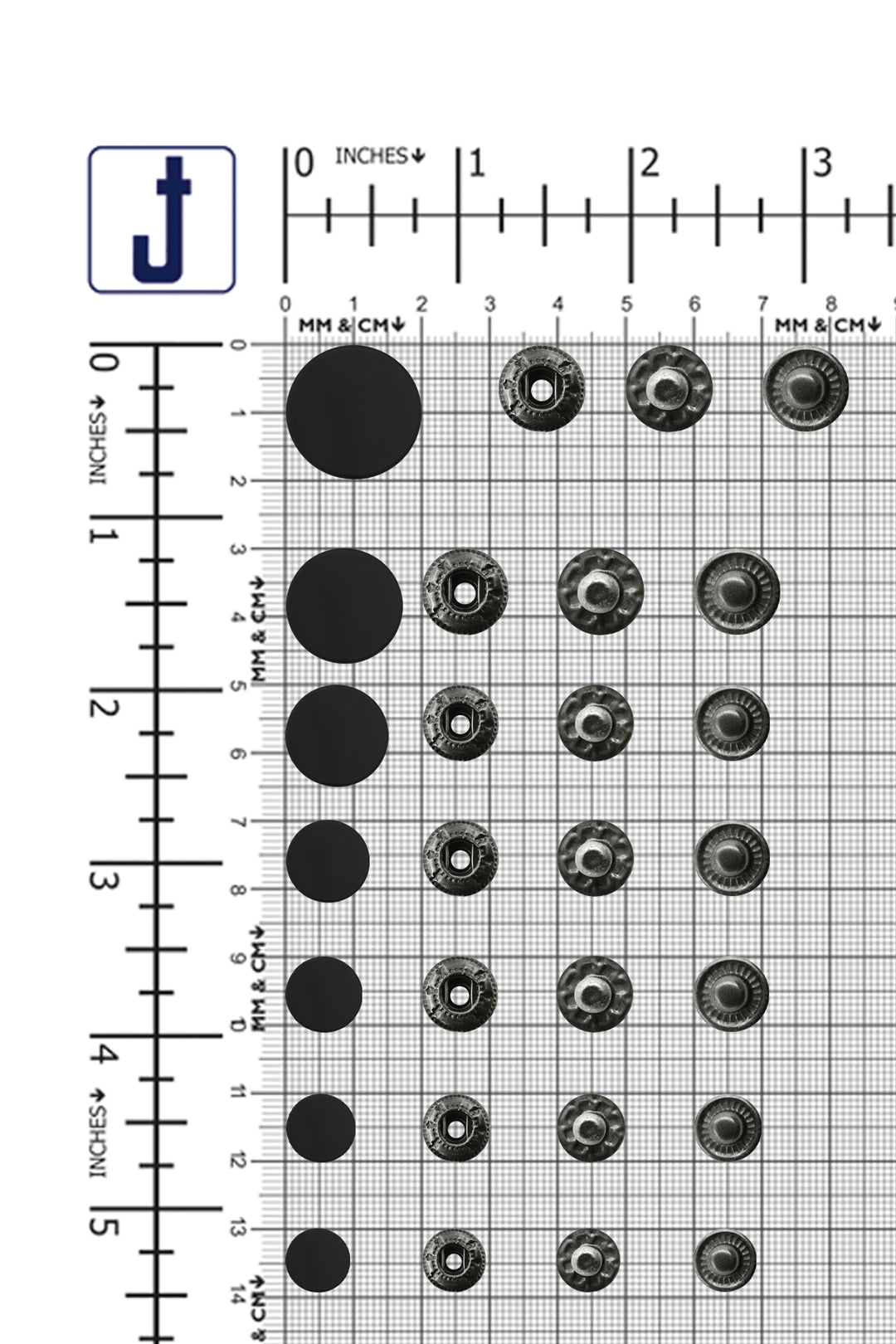 Standard Quality Assorted Metal Snap Buttons 4-Part Snap Fastener Sets