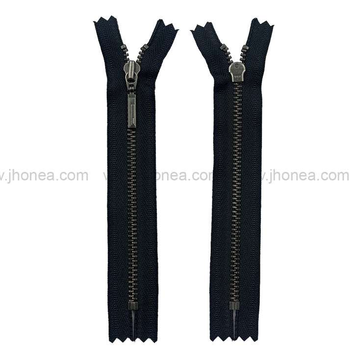 Premium Quality #3 Number Gunmetal Decorative YKK Metal Zipper for Hoodies & Jackets
