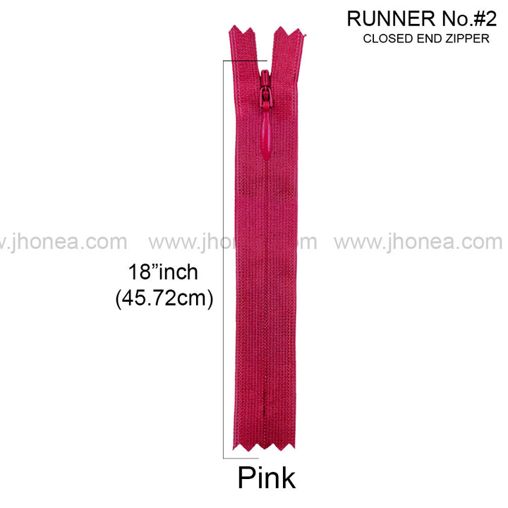YKK #2 Invisible Closed-End Concealed Zipper 18 Inch Assorted Colors Pack of 60 Pieces