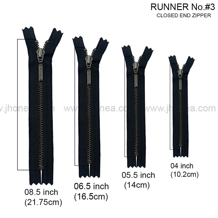 Premium Quality #3 Number Gunmetal Decorative YKK Metal Zipper for Hoodies & Jackets