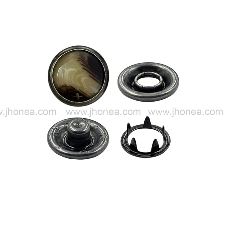 Versatile Antique Silver Finish 12mm Prong Snap Buttons