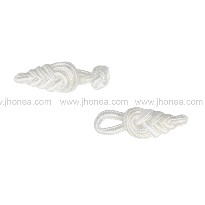 Black/White Ornate Collar Embellishment with Braided Detailing Frog Closure