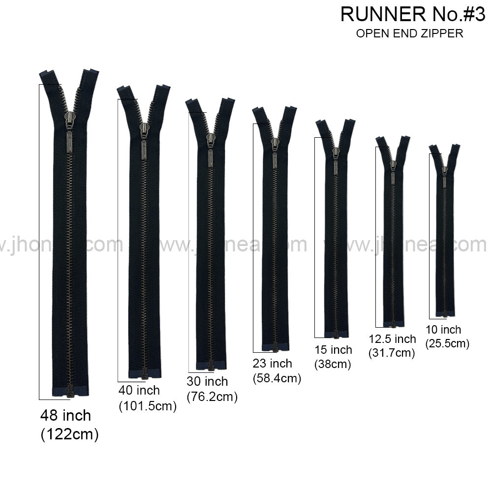 Premium Quality #3 Number Gunmetal Decorative YKK Metal Zipper for Hoodies & Jackets