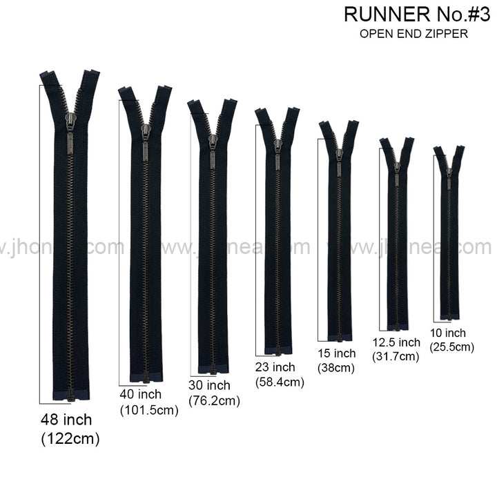 Premium Quality #3 Number Gunmetal Decorative YKK Metal Zipper for Hoodies & Jackets