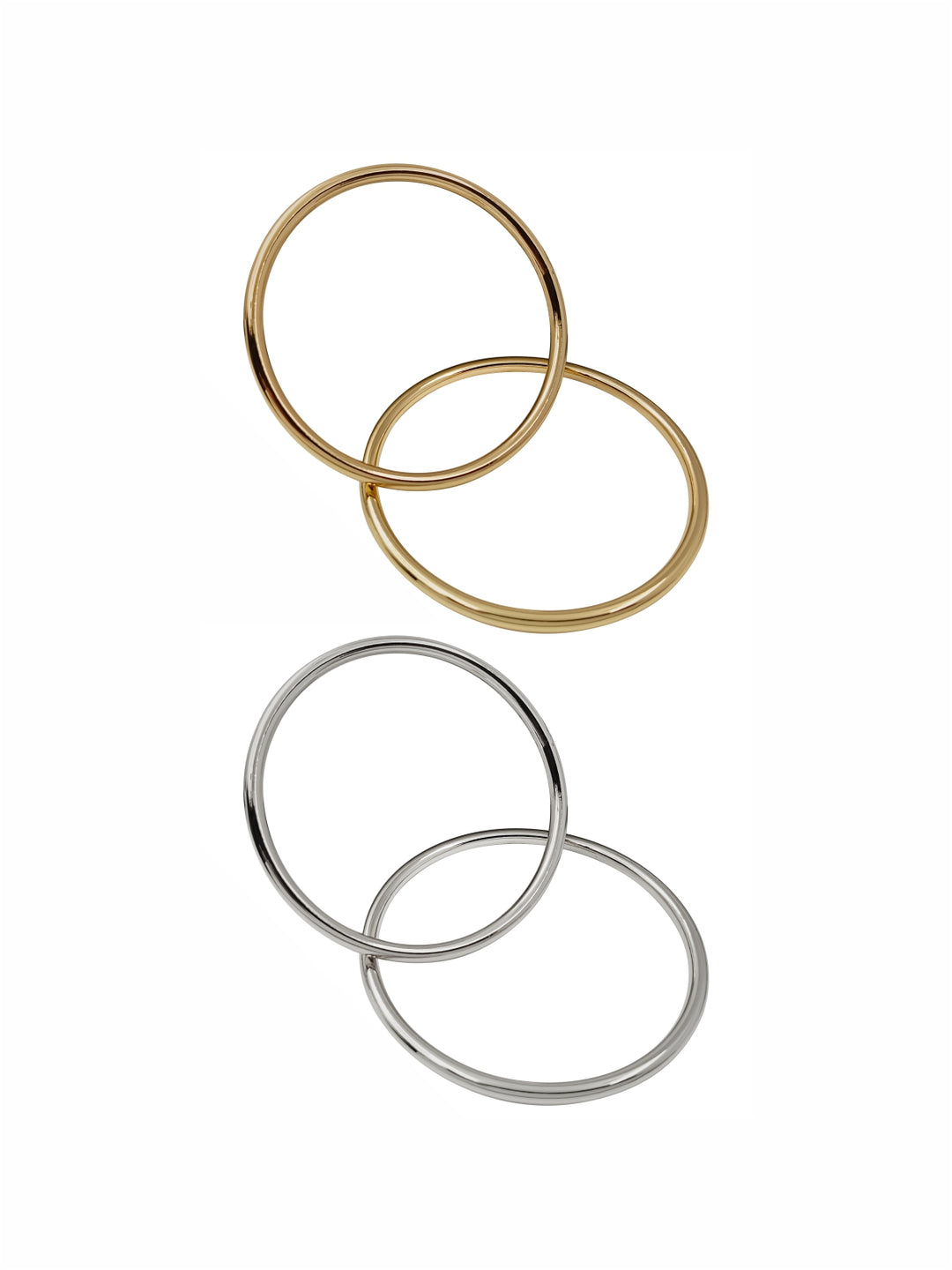 Shiny Round Shape 'O' Ring Buckle in Shiny Gold/Shiny Silver for Clothing & Belts