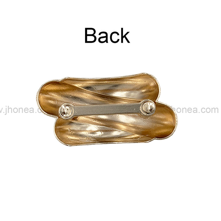 Designer Twisted Shape Shiny Finish Dress Strap Buckle
