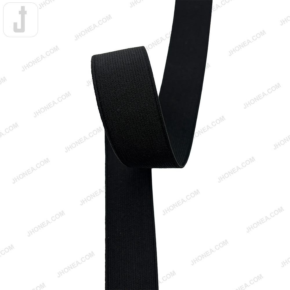 Plain Black & White Tailors' Stiff Woven Elastic for Casings