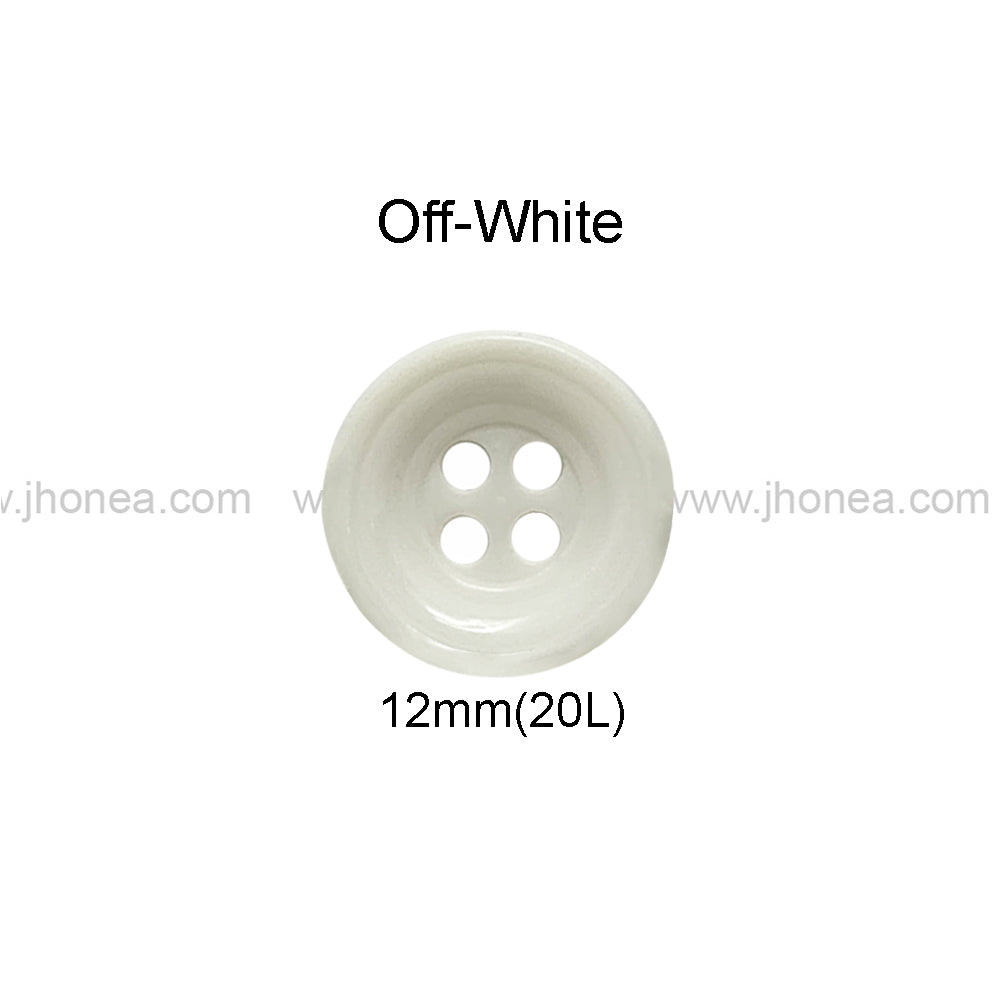 Round Shape 4-Hole Off White Shirt Button