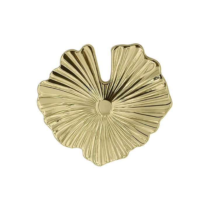 Premium Shiny Leaf Textured Metal Loop Button For Clothing