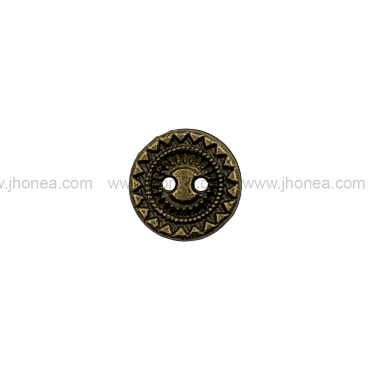 Vintage Style Engraved Textured Metal 2 Hole Shirt Buttons