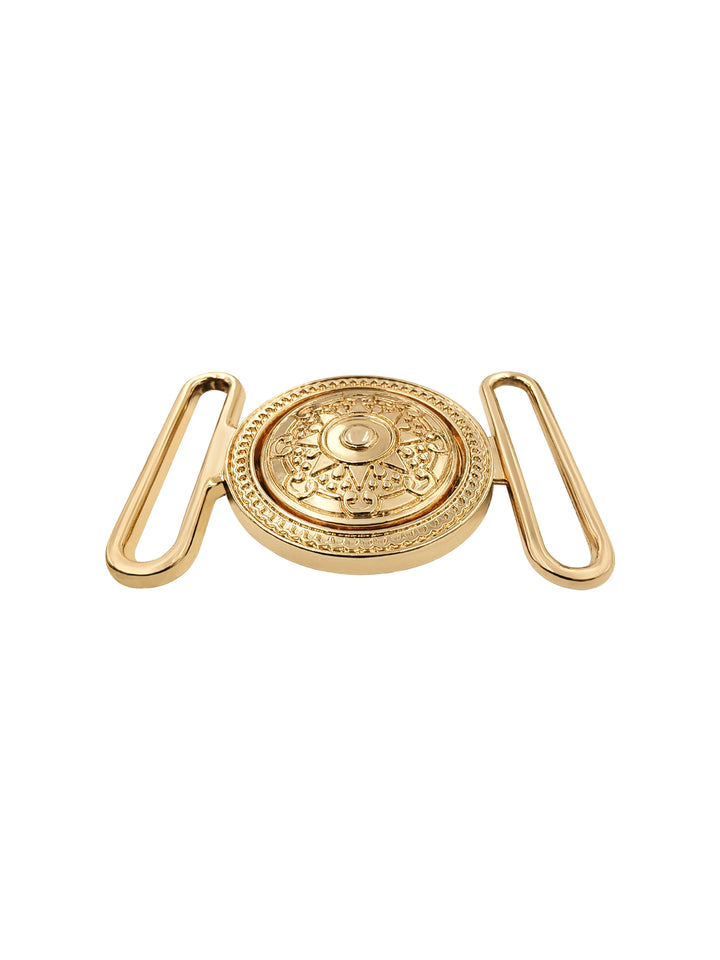 Ornate Shiny Gold Finish 2 Part Clasp Buckle for Belts/Sashes