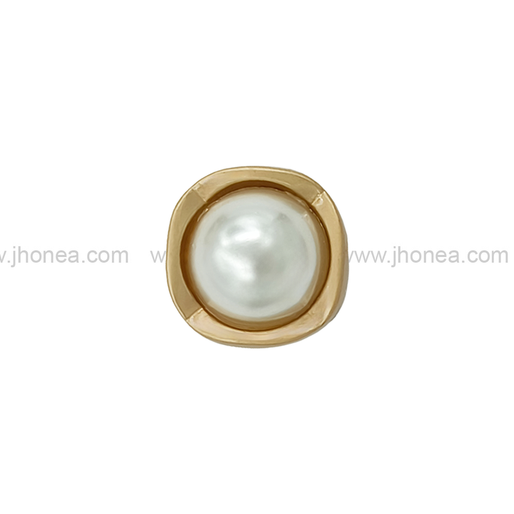 Rounded Square Shape Matte Gold Pearl Buttons