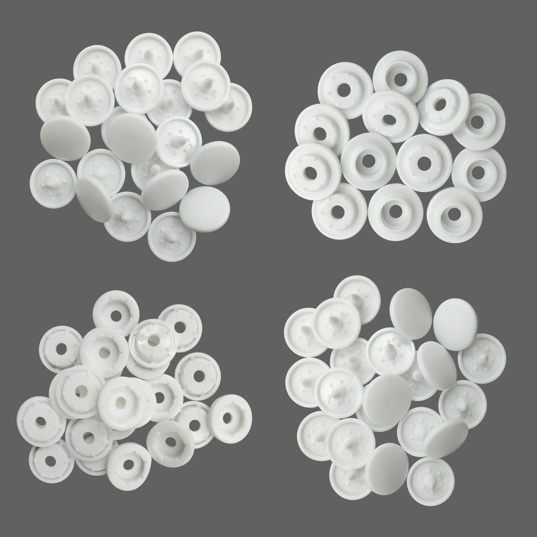 Classic Black & White Quality 4 Part Snap Button Fasteners
