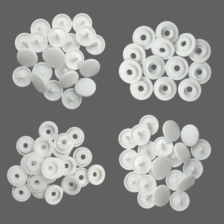 Classic Black & White Quality 4 Part Snap Button Fasteners