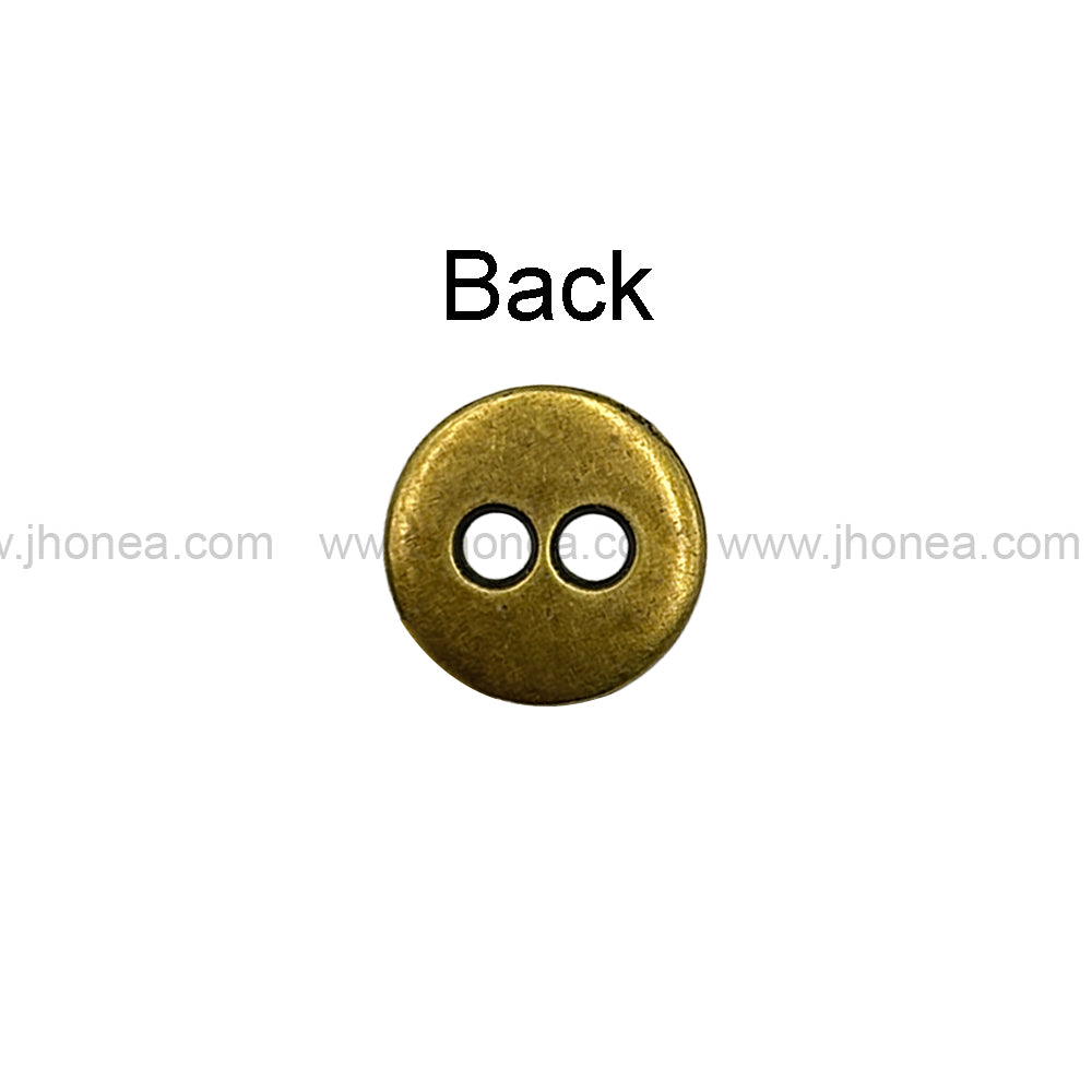 Engraved Rim 2-Hole Round Shape Shirt/Kurta Metal Buttons