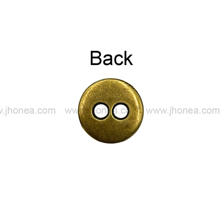 Engraved Rim 2-Hole Round Shape Shirt/Kurta Metal Buttons