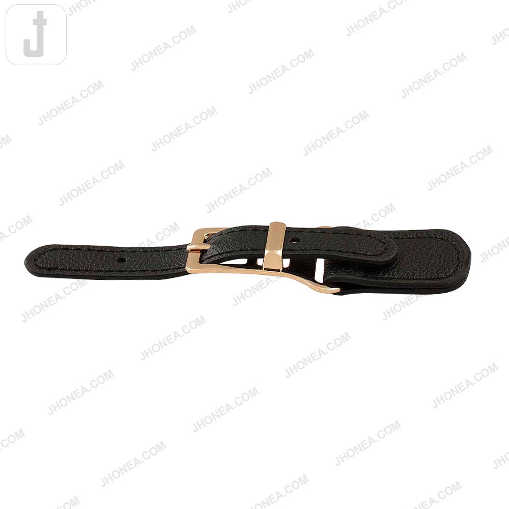 Fashionable Shiny Gold Buckle with Prong PU Belt