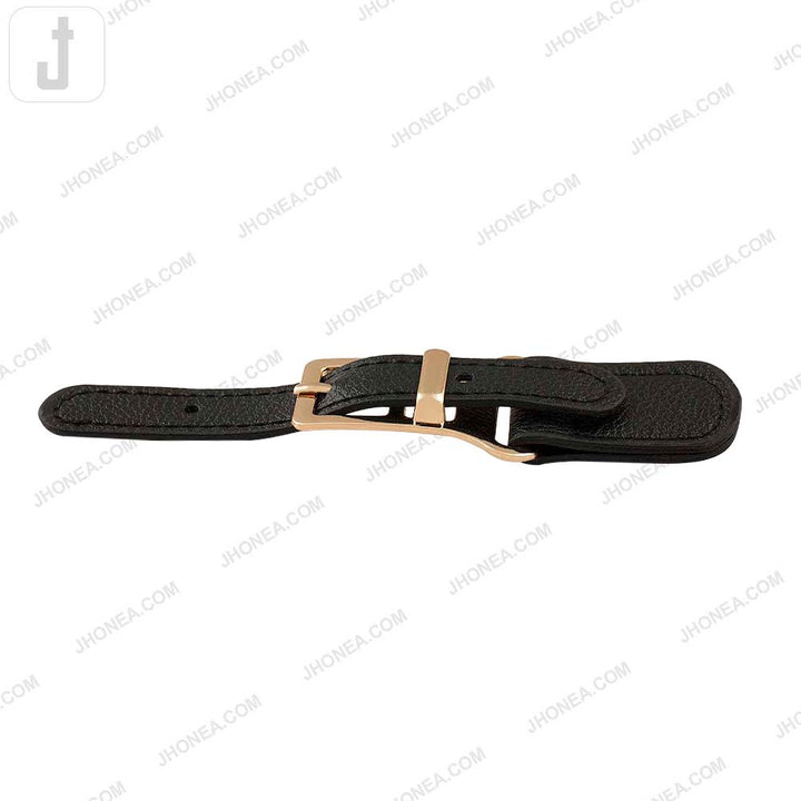 Fashionable Shiny Gold Buckle with Prong PU Belt