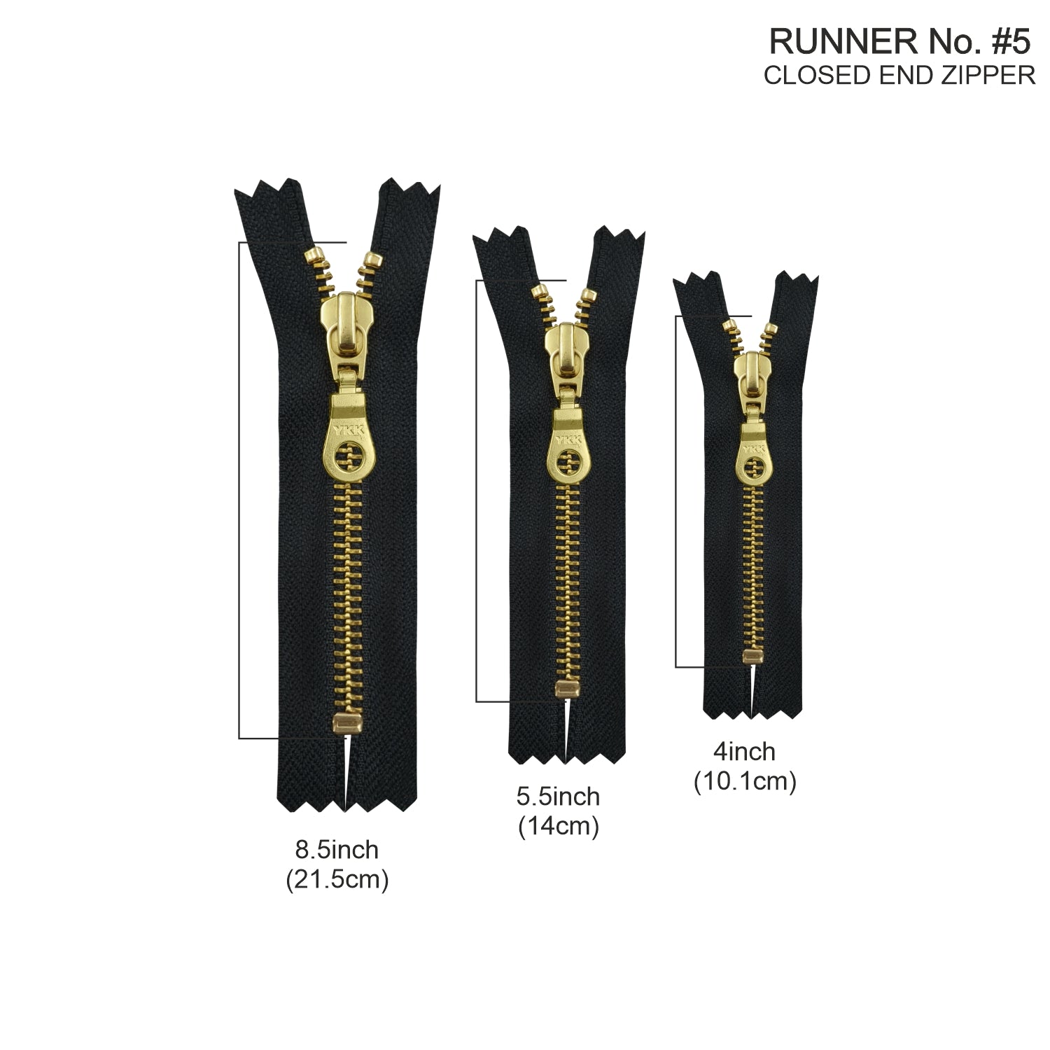 YKK- Premium #5 Gold Fancy YKK Zipper for Clothing – JHONEA