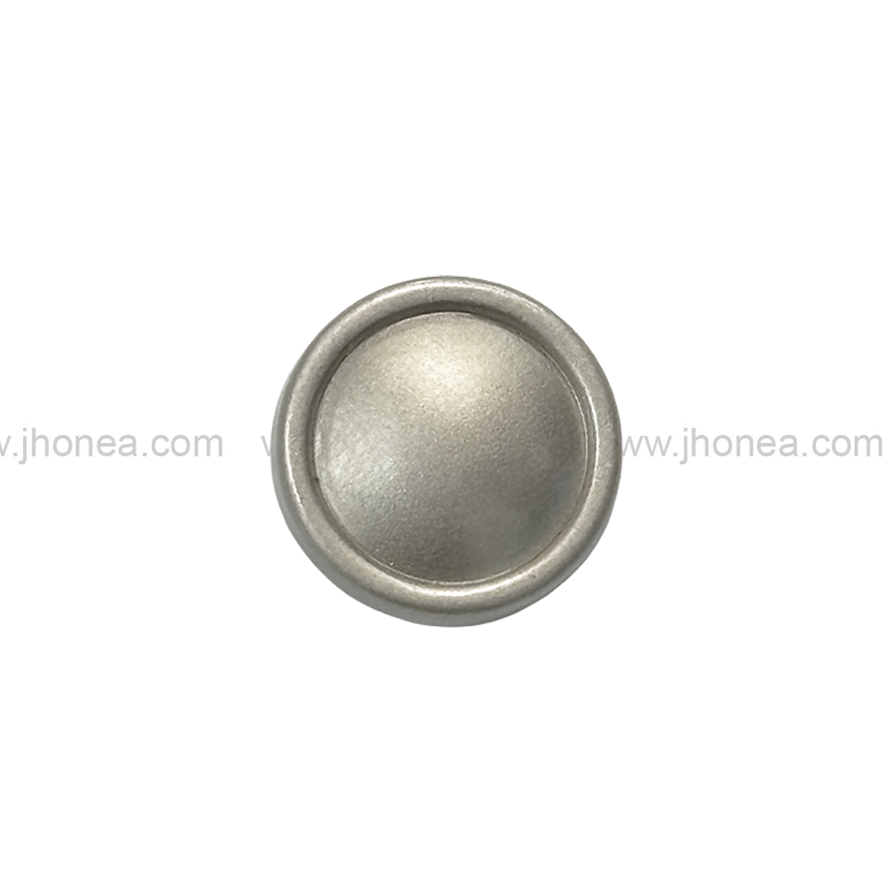 Simple & Basic Matte Silver Round Shape Hollow Back Shank Metal Button