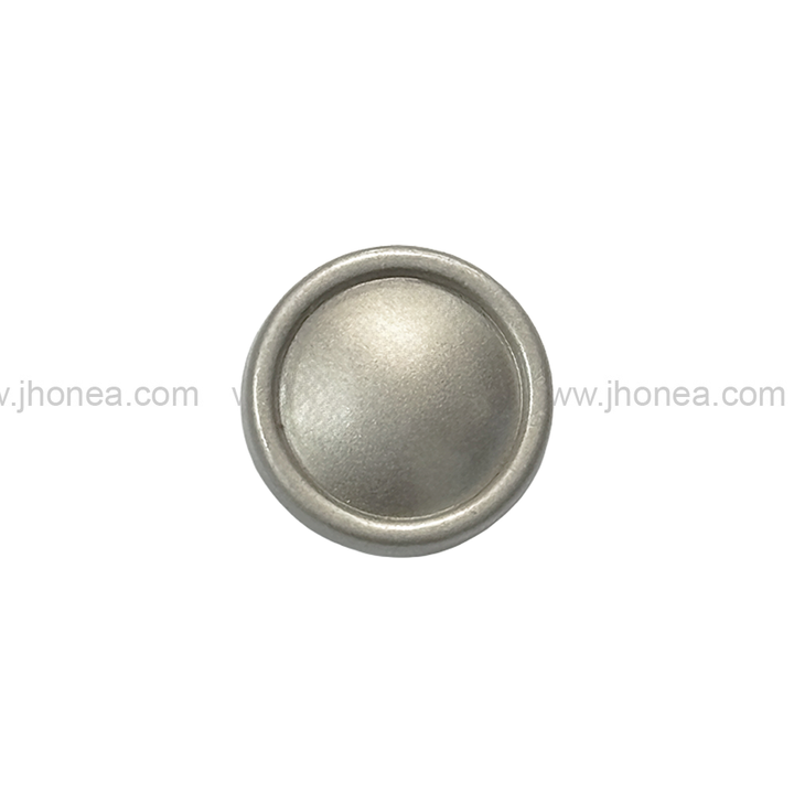Simple & Basic Matte Silver Round Shape Hollow Back Shank Metal Button