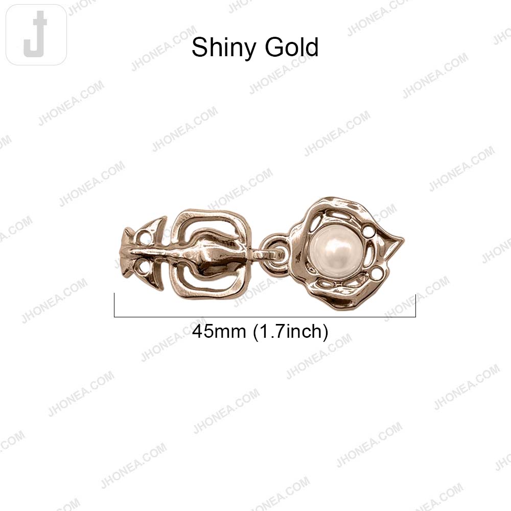 Trendy Pearl Clasp Buckle Hook and Eye Metal Buckle for Fashion Use