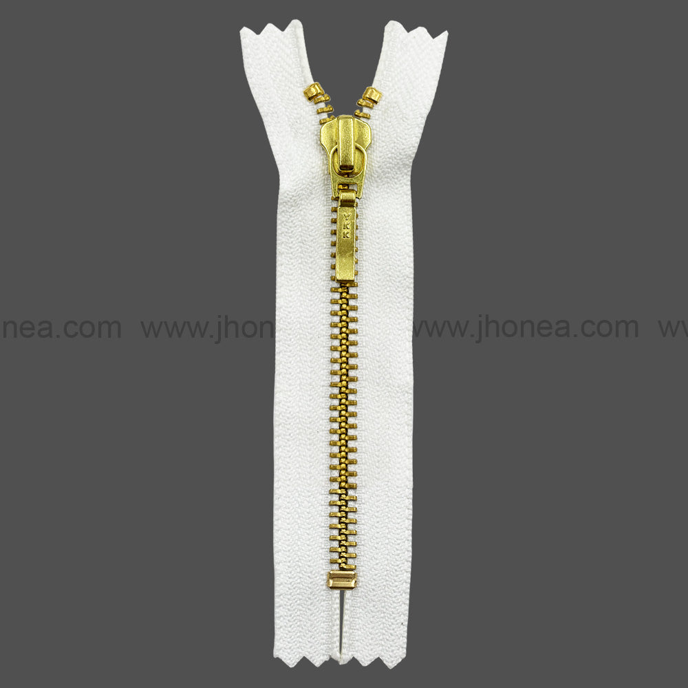 YKK- #5 Quality Designer Gold with Black/White YKK Metal Zipper for Jackets