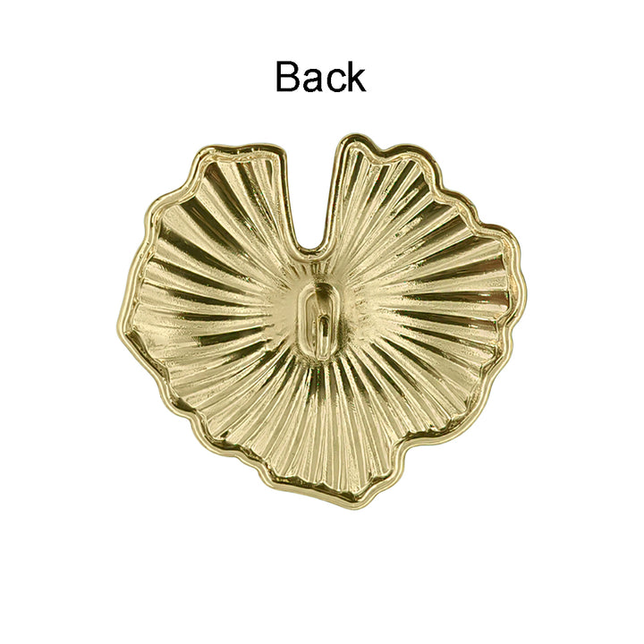 Premium Shiny Leaf Textured Metal Loop Button For Clothing