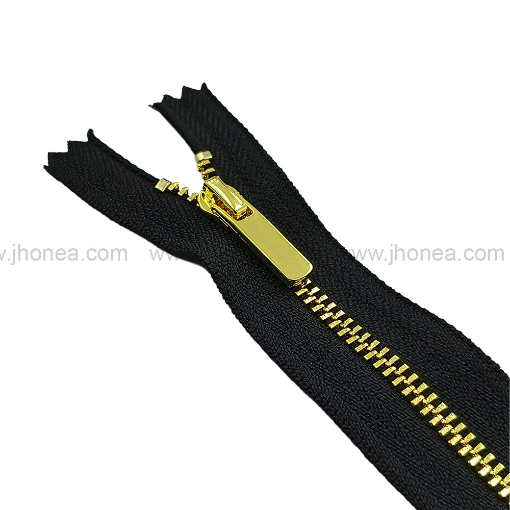#3 Stylish Closed-End Zipper with Gold Finish Runner