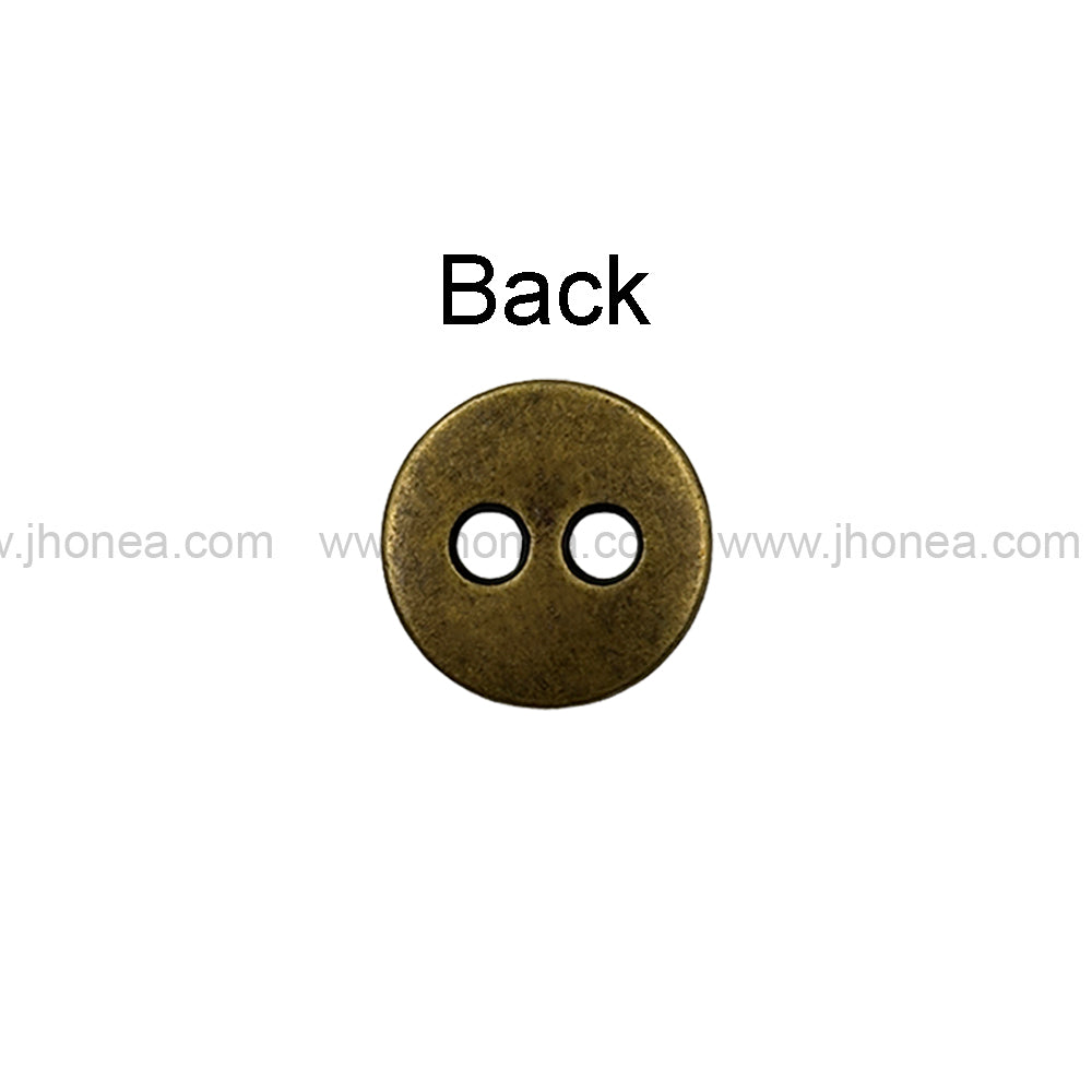 Premium Round Shape Stars Engraved 2-Hole Metal Buttons