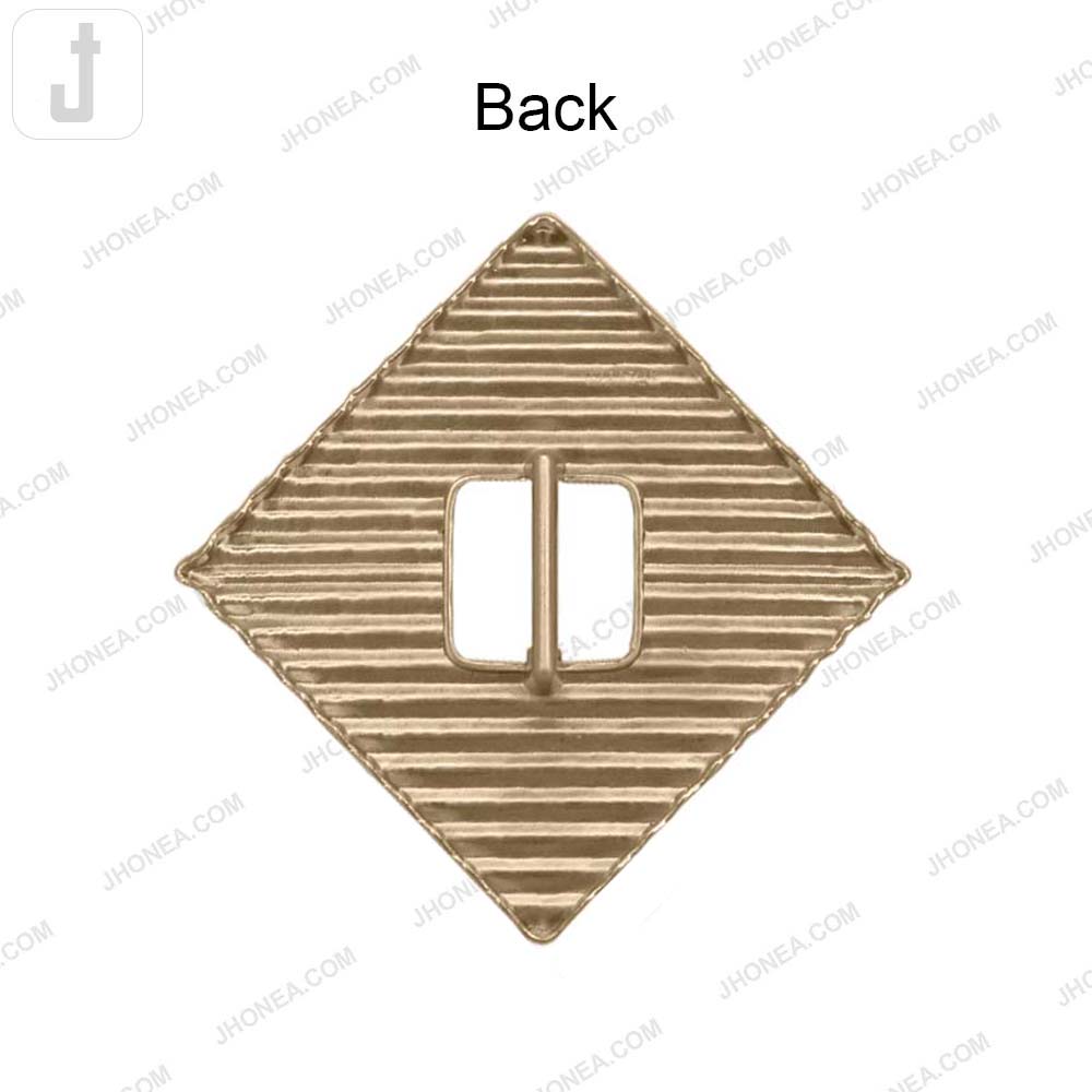 Geometric Shiny Gold Line Texture Metal Buckle for Clothing Accessories