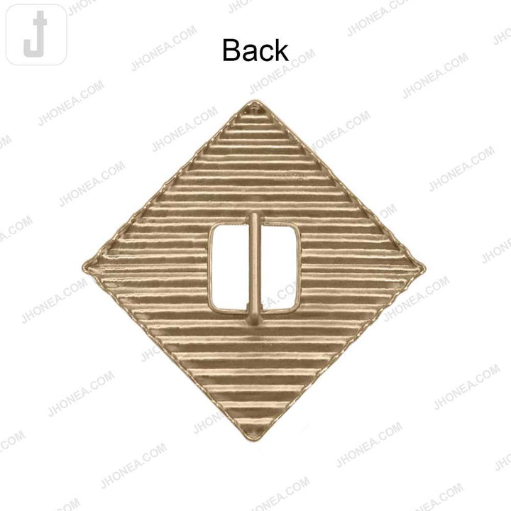 Geometric Shiny Gold Line Texture Metal Buckle for Clothing Accessories