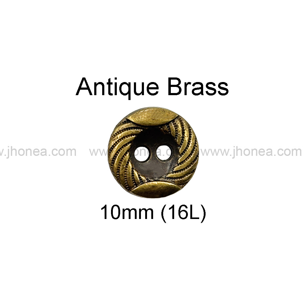 Engraved Rounded Rim 2-Hole Round Shape Shirt/Kurta Buttons