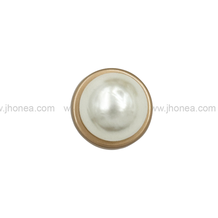 11mm (18L) Matte Gold Round Shape Pearl Metal Button
