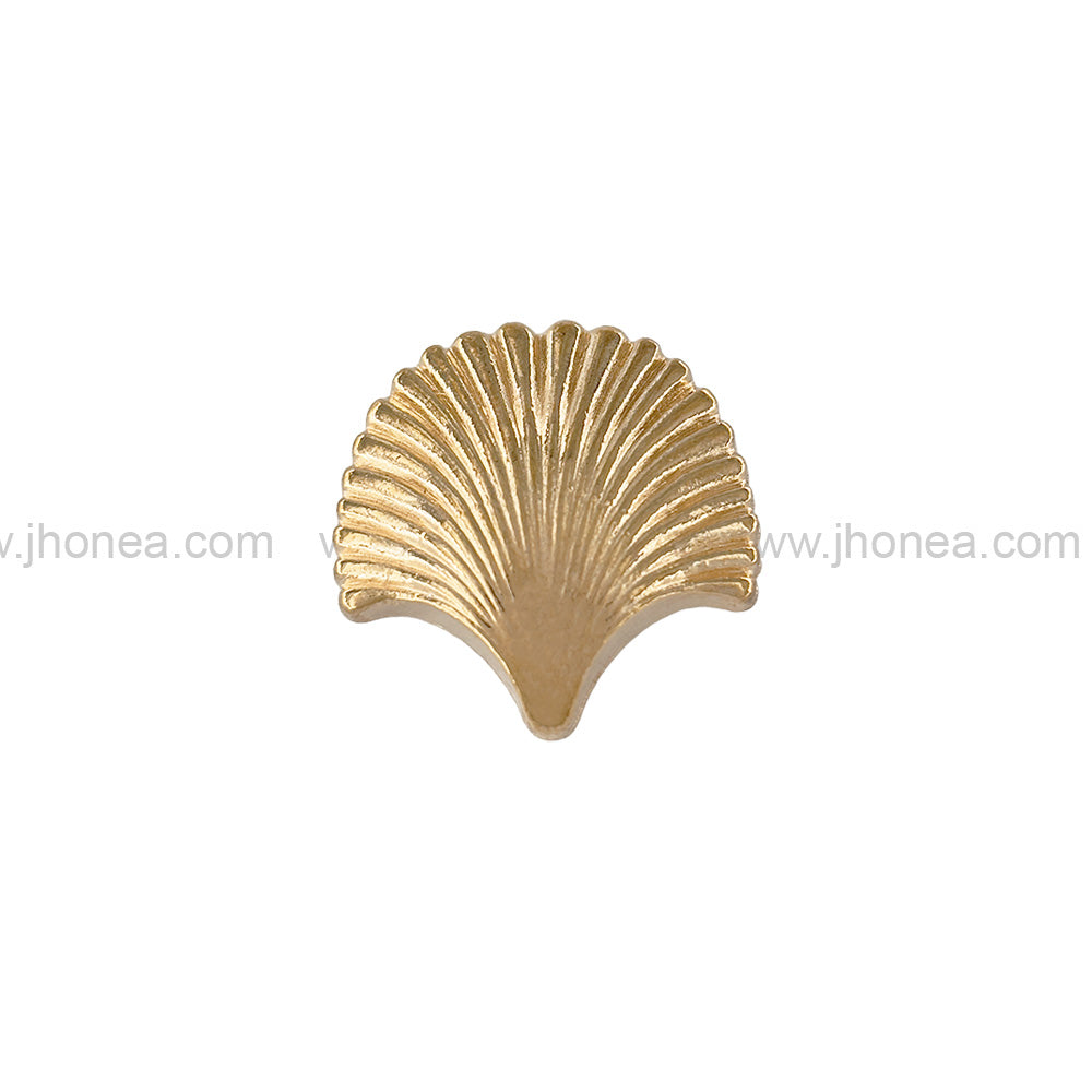 Decorative Shiny Gold Finish Sea Shell Shape 25mm(40L) Shank Metal Button