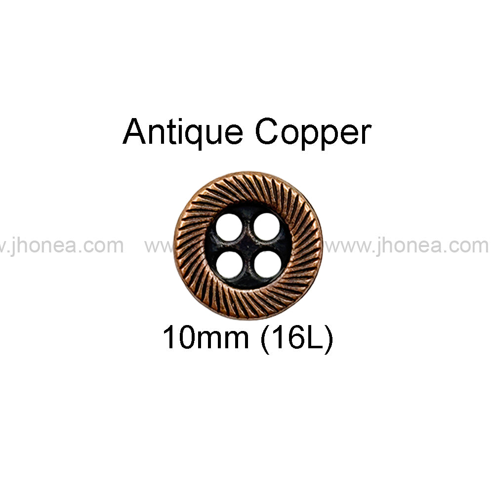 Rounded Rim 4-Hole Shirt/Kurta Metal Buttons