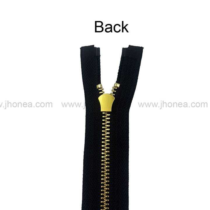 Number #5 Designer Shiny Gold Metal Teeth Fashion Zipper