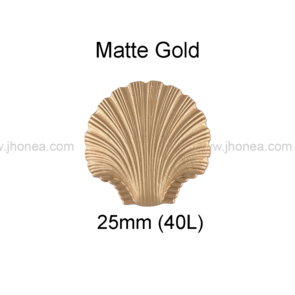 Ornate 25mm Sea Shell-Shaped Shank Metal Button