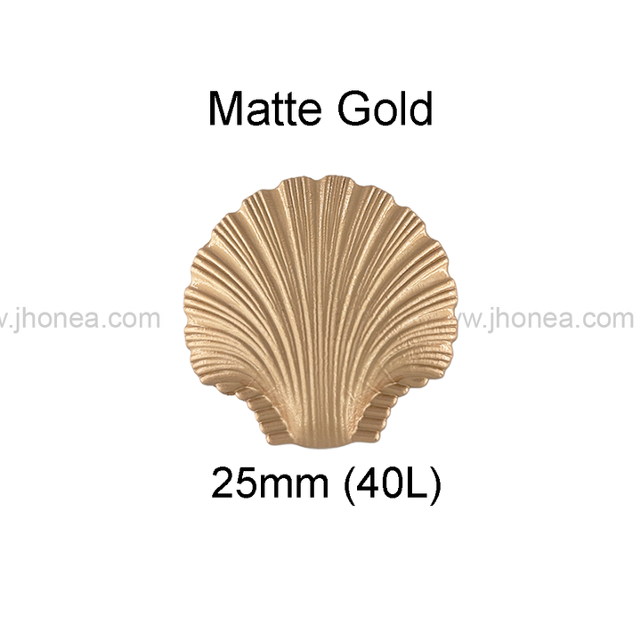 Ornate 25mm Sea Shell-Shaped Shank Metal Button