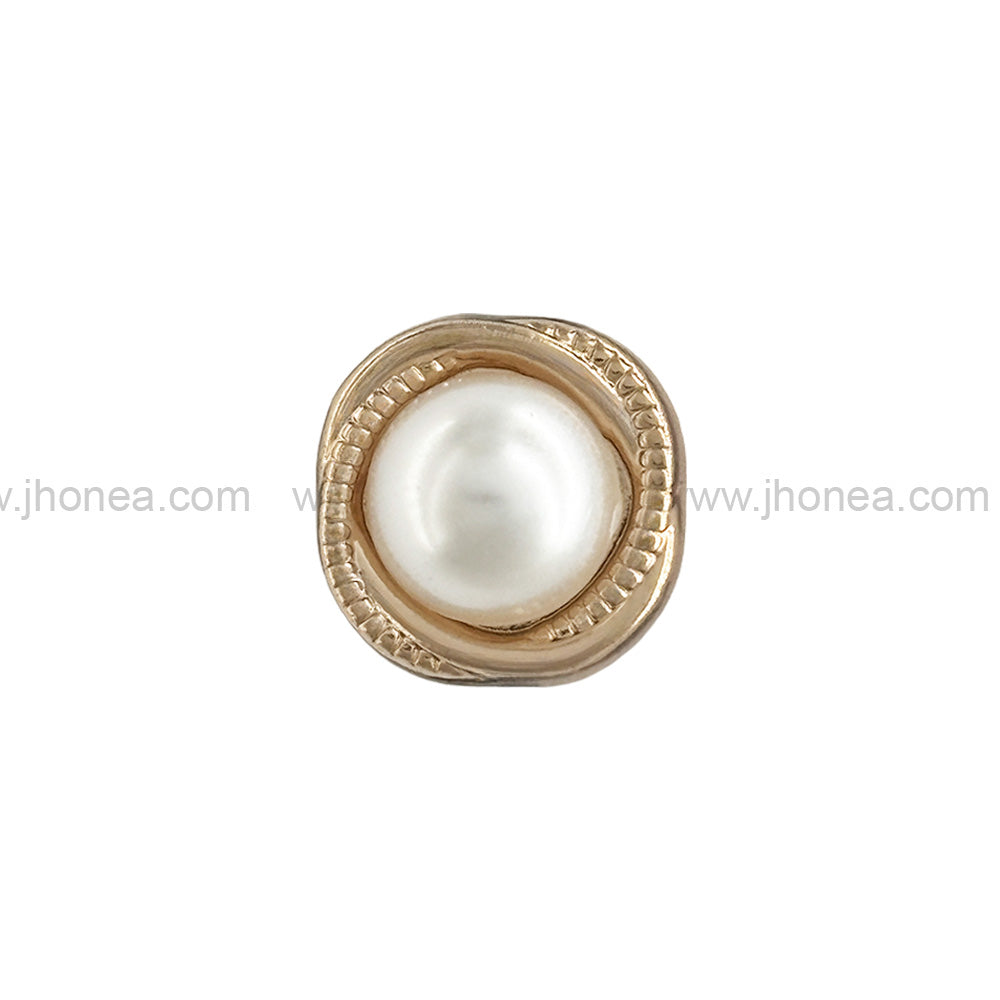 Rounded Square Shape Shiny Gold Pearl Meta Kurta Buttons