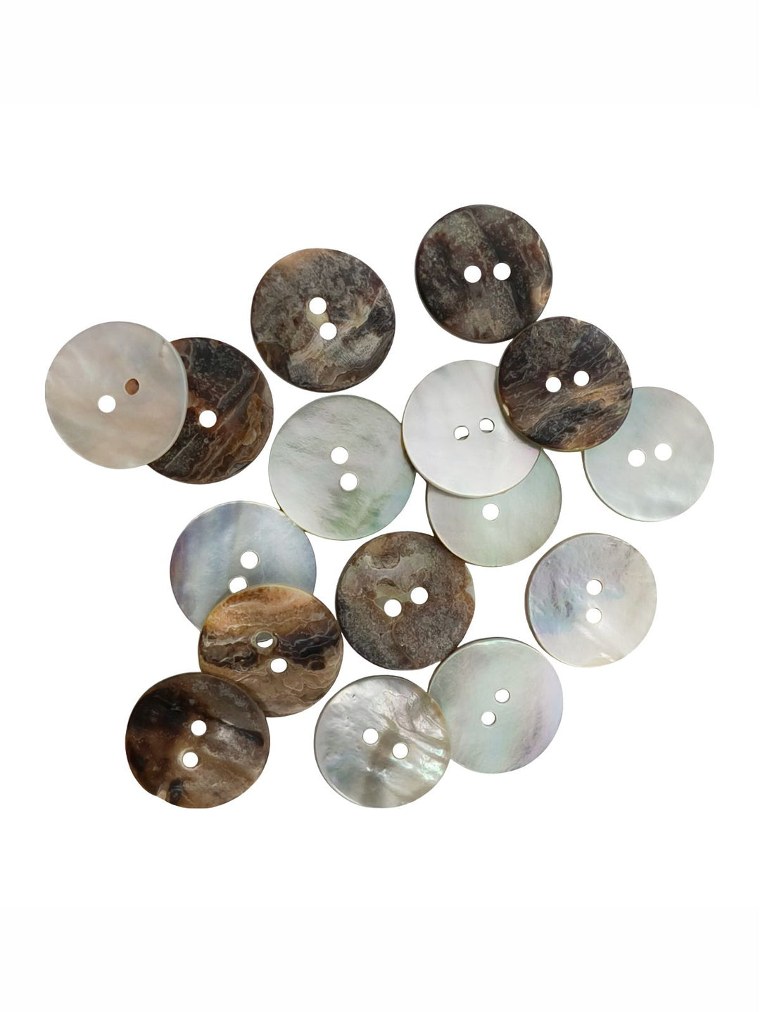 Round Shape 2-Hole Natural Colour Fancy Button