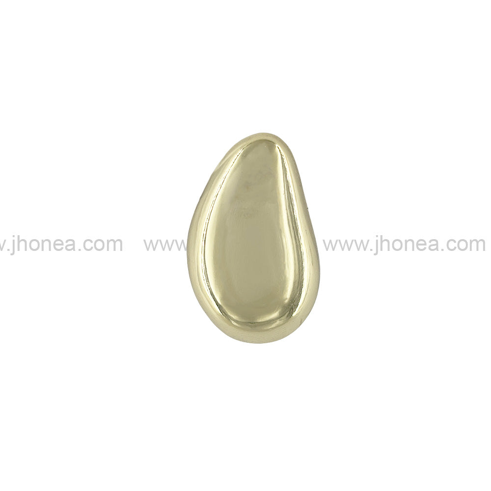 Elegant Smooth Bean-Shaped Shiny Metal Loop Buttons