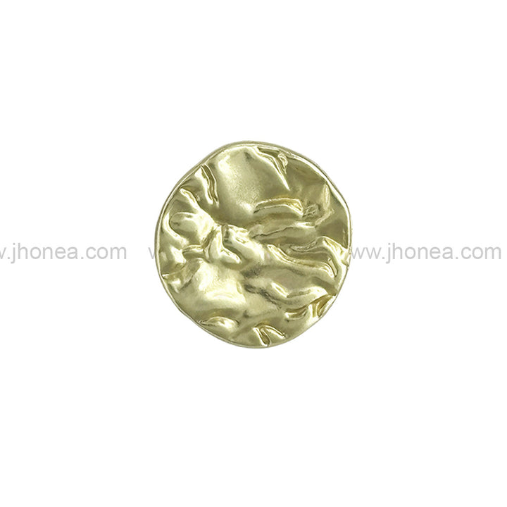 Round Shape Textured 10mm(16L) Classic Matte Gold Metal Shank Button