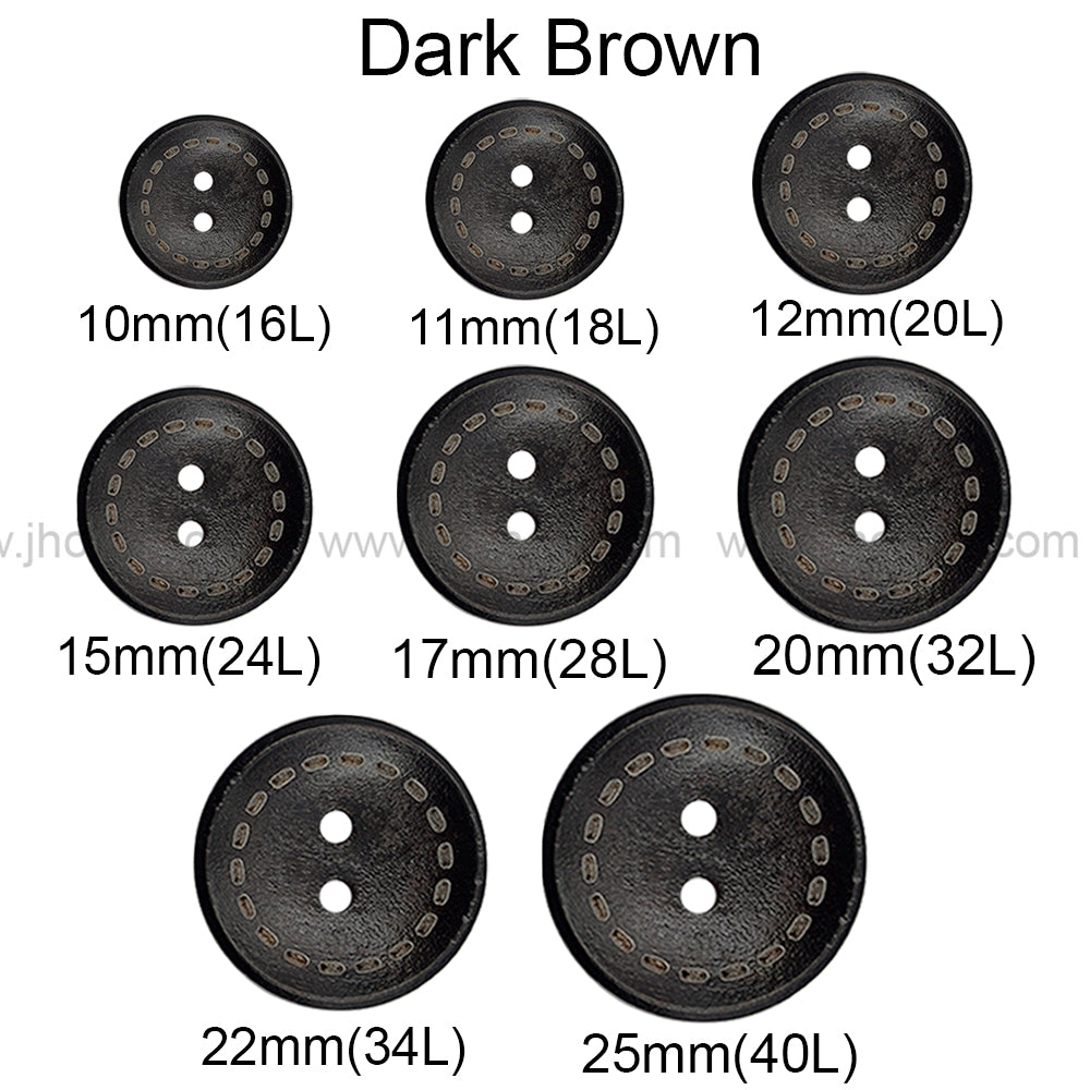 Round Shape 2-Hole Classic Hollow Wooden Buttons