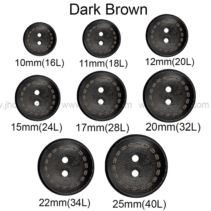 Round Shape 2-Hole Classic Hollow Wooden Buttons