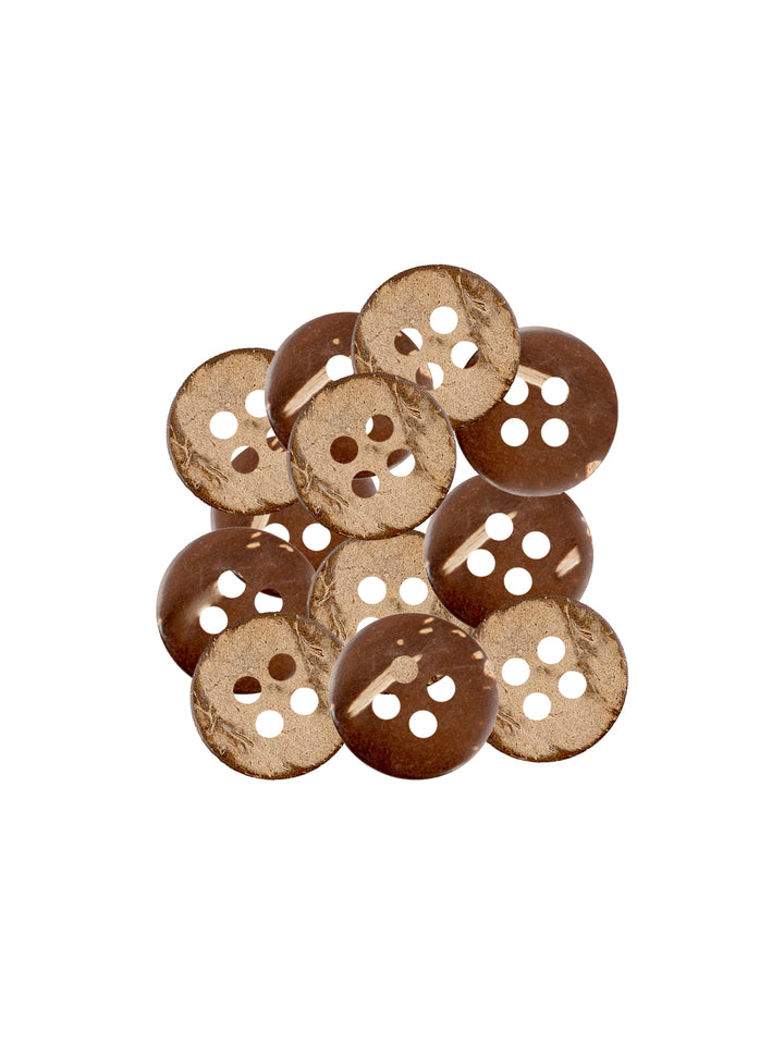 Smooth Finish Natural Coco Shell 4 Hole Buttons