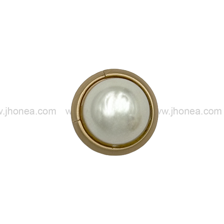 Classy Matte Gold Round Shape Premium Quality Pearl Metal Button