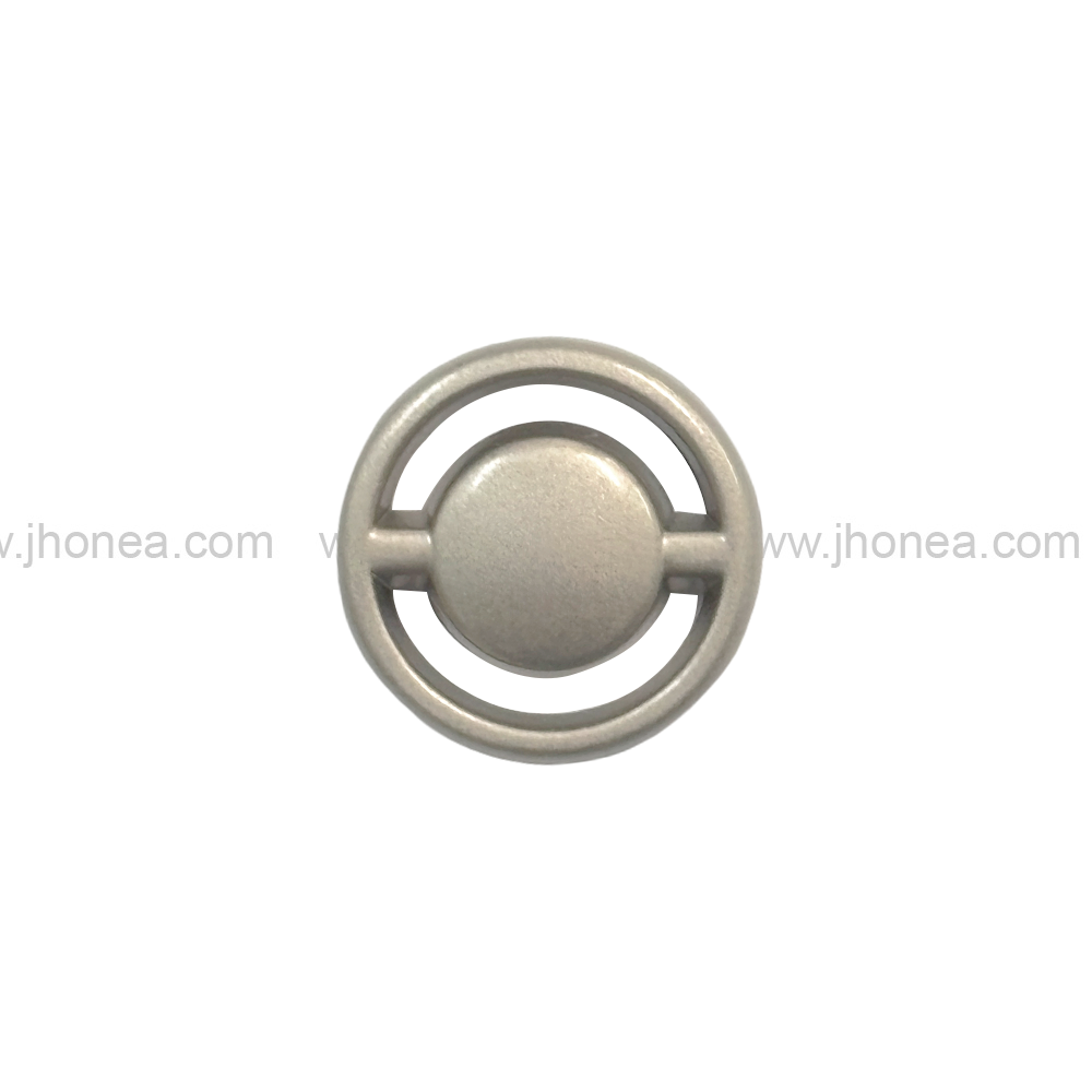 Matte Silver Round Ring Shape Fashionable Shank Button