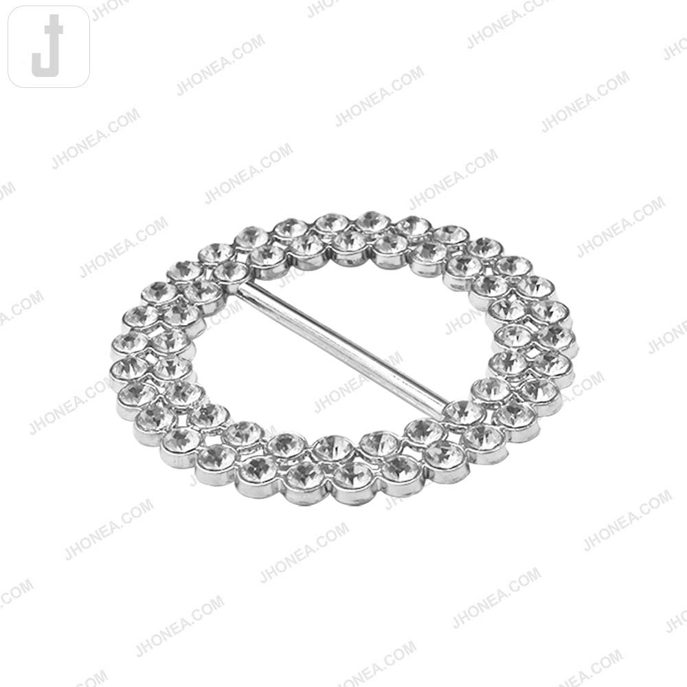 Shiny Sparkling Round Shape 38mm Diamond Belt Buckle