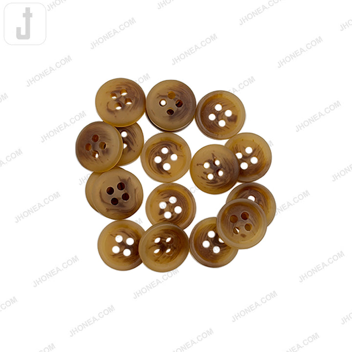 12mm(20L) Round Shape Brown 4-Hole Shirt Button